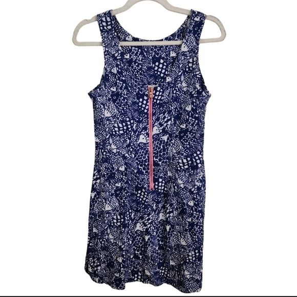 Lilly Pulitzer X Target Upstream Blue Fish Print Sleeveless Shift Dress Size 8 - Picture 3 of 10